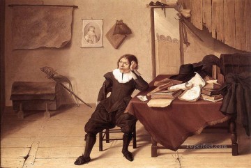 barroco Painting - Estudiante en su estudio del barroco holandés Jan Davidsz de Heem